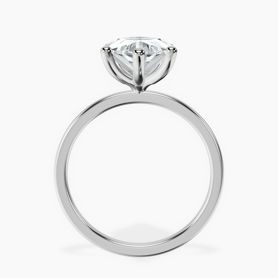 14kt White Gold Six Prong Solitaire 1.5mm Lab Diamond Ring side right image one
