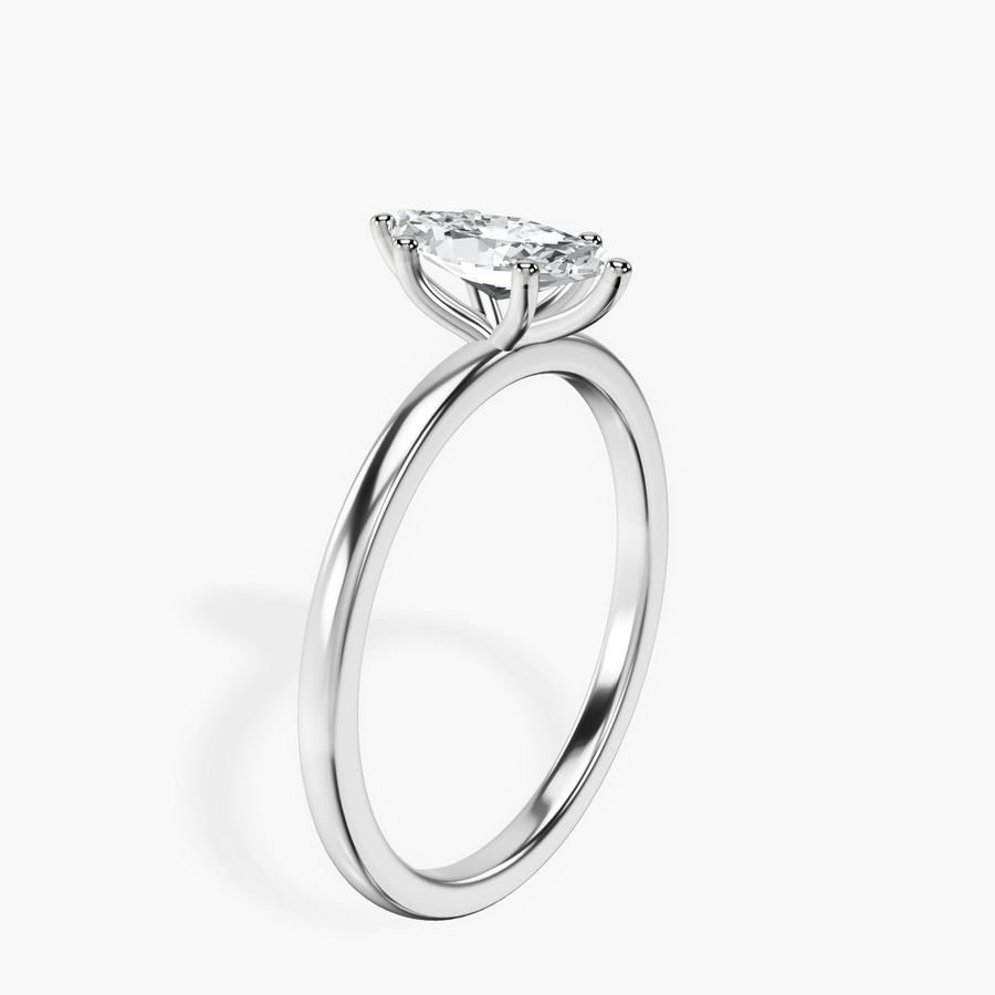Platinum Six Prong Solitaire 1.5mm Lab Diamond Ring standing product image one
