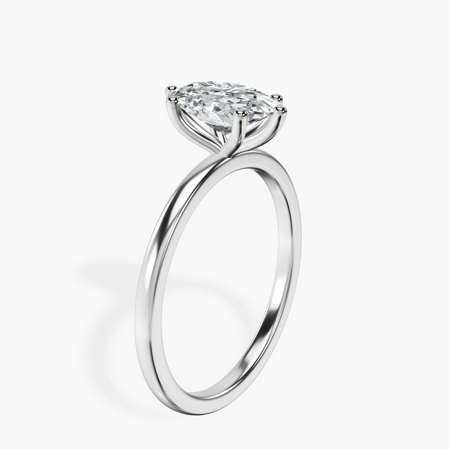 Platinum Six Prong Solitaire 1.5mm Lab Diamond Ring standing product image one