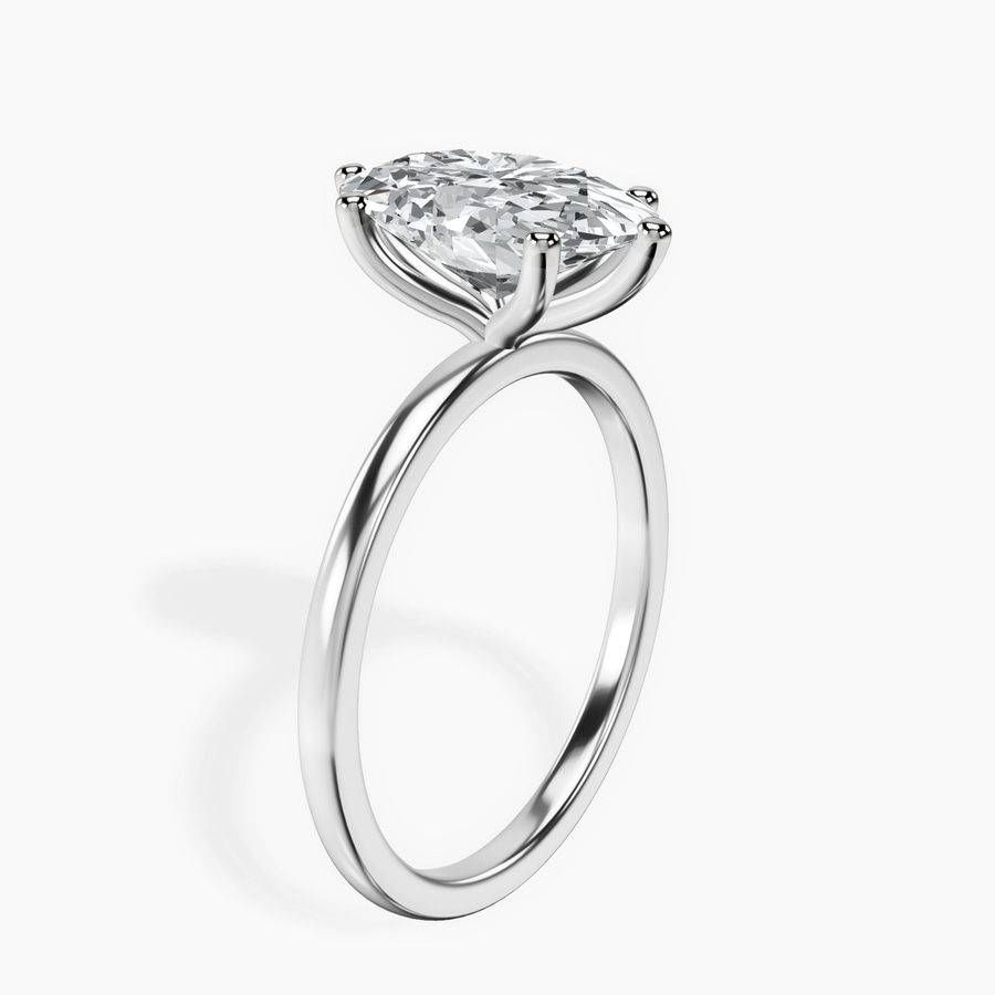 Platinum Six Prong Solitaire 1.5mm Lab Diamond Ring standing product image one