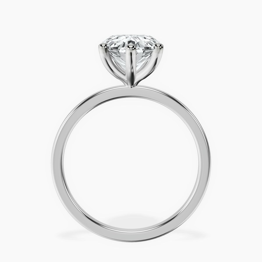 Platinum Six Prong Solitaire 1.5mm Lab Diamond Ring side right image one