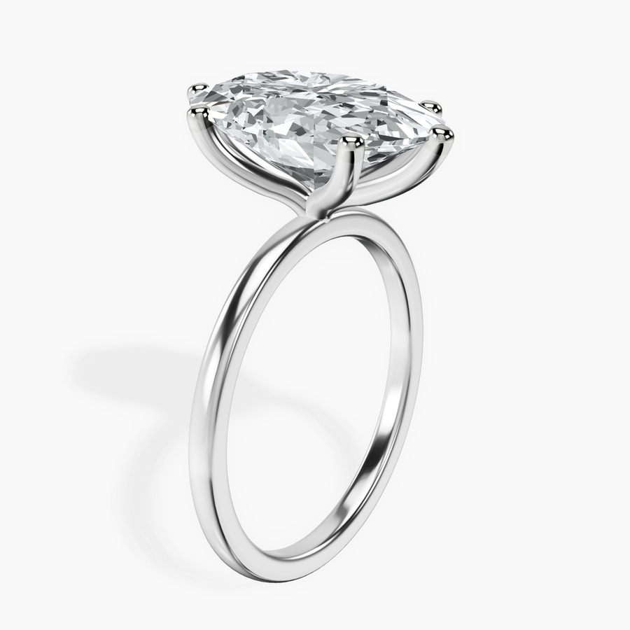 10kt White Gold Six Prong Solitaire 1.5mm Lab Diamond Ring standing product image one