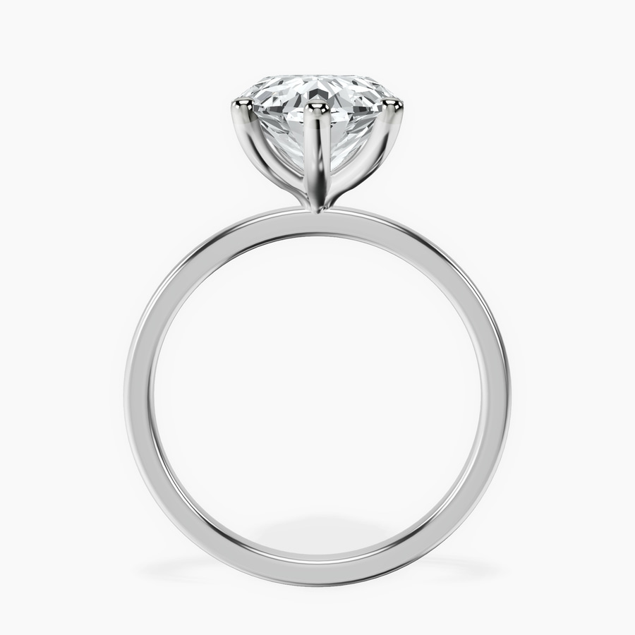 10kt White Gold Six Prong Solitaire 1.5mm Lab Diamond Ring side right image one