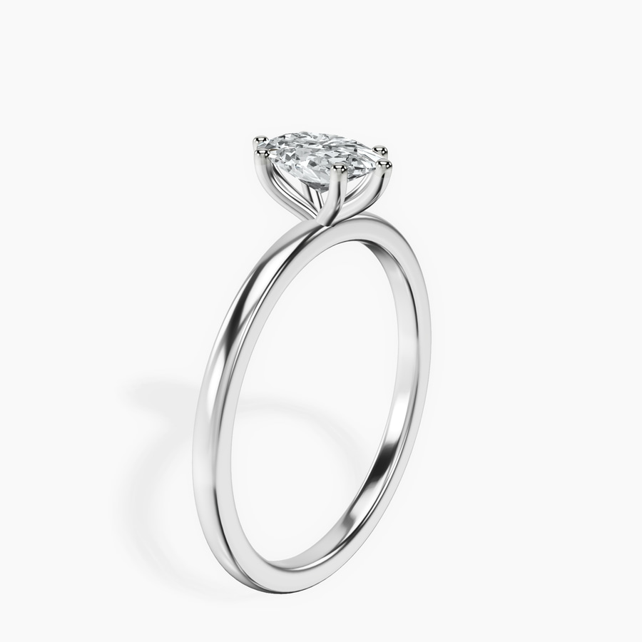 10kt White Gold Six Prong Solitaire 1.5mm Lab Diamond Ring standing product image one