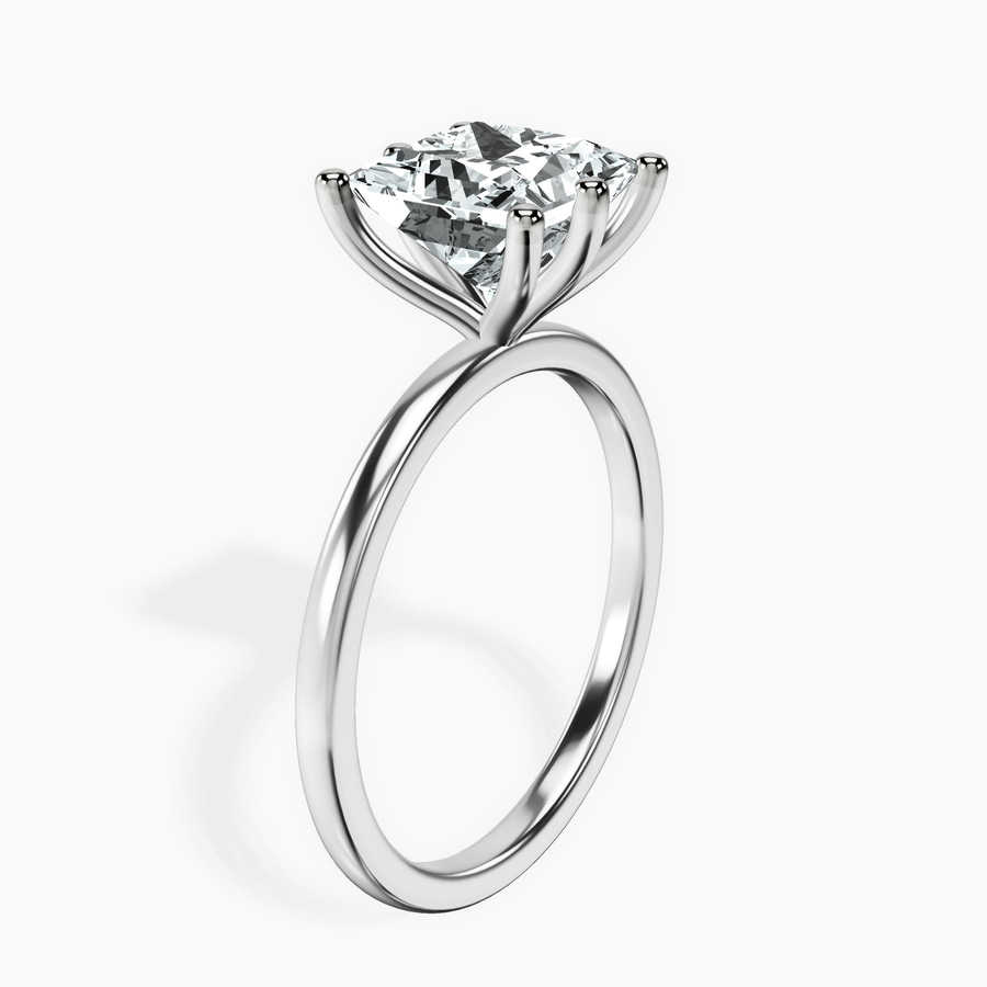 10kt White Gold Six Prong Solitaire 1.5mm Lab Diamond Ring standing product image one