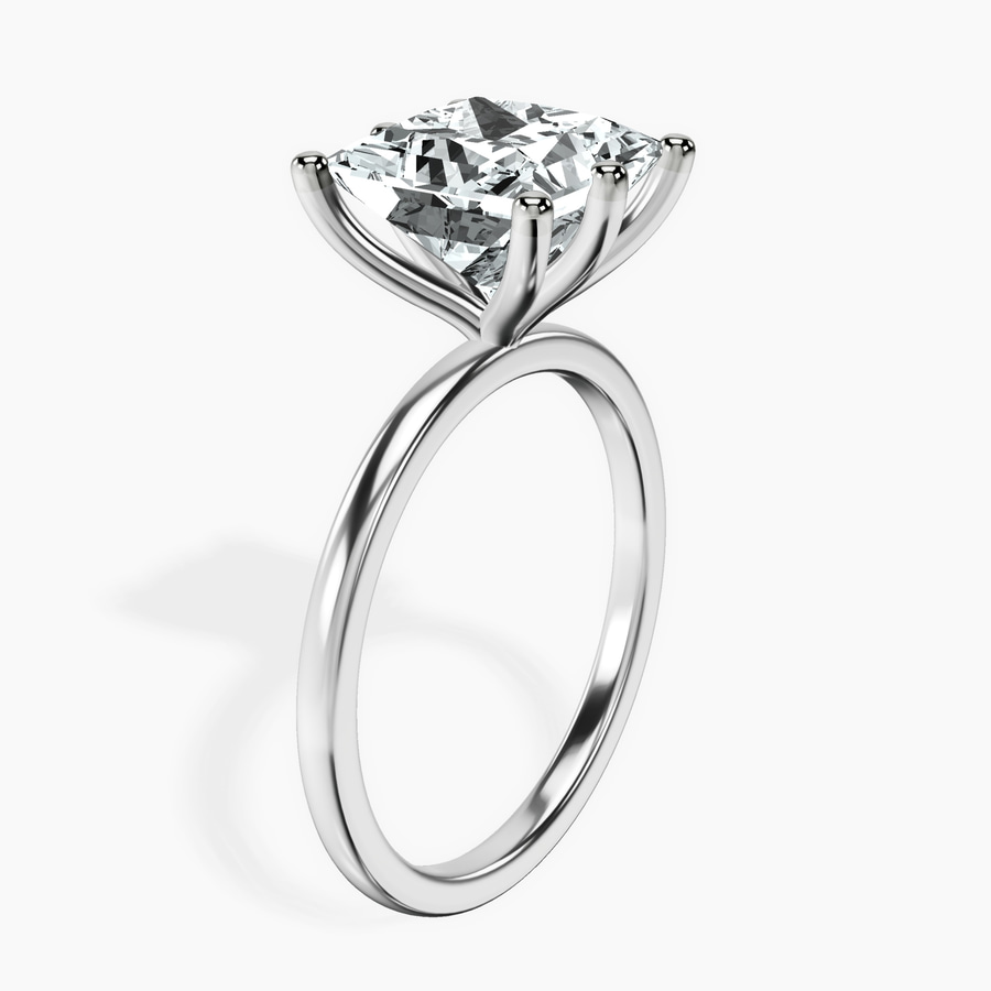 10kt White Gold Six Prong Solitaire 1.5mm Lab Diamond Ring standing product image one