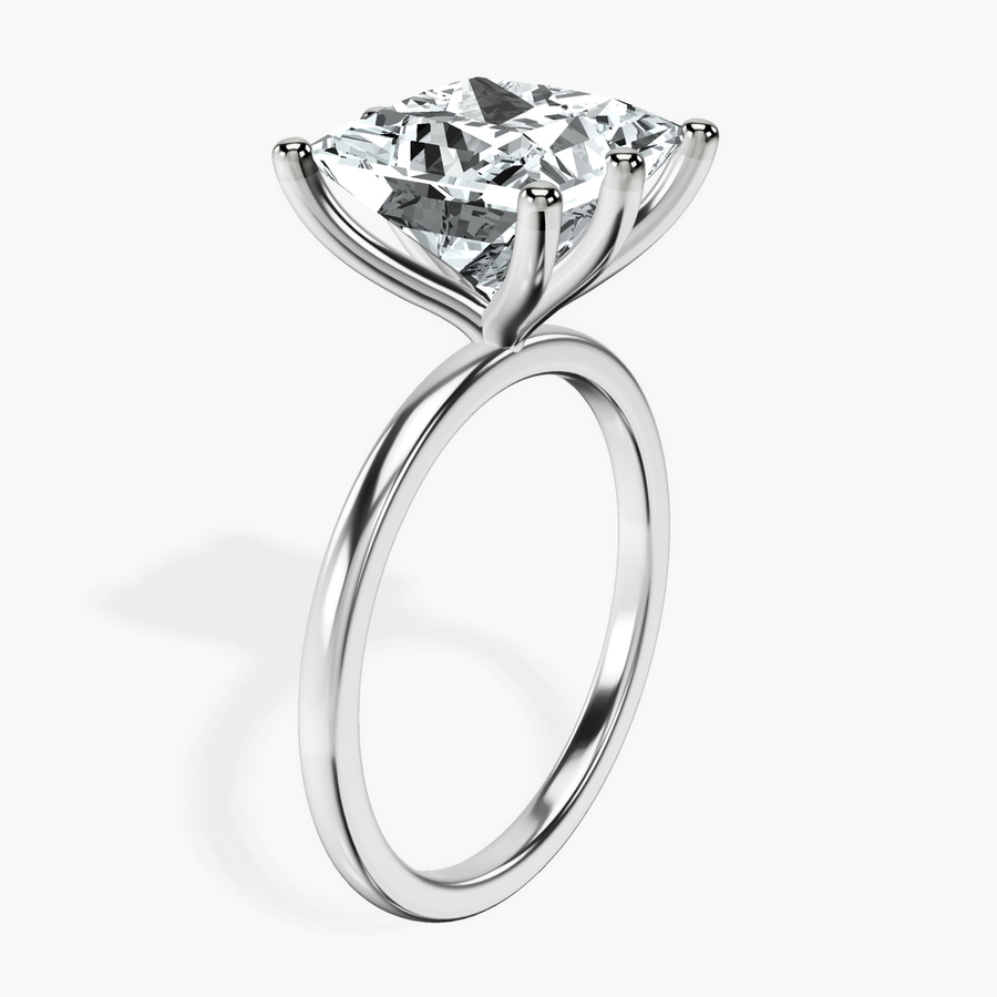 10kt White Gold Six Prong Solitaire 1.5mm Lab Diamond Ring standing product image one