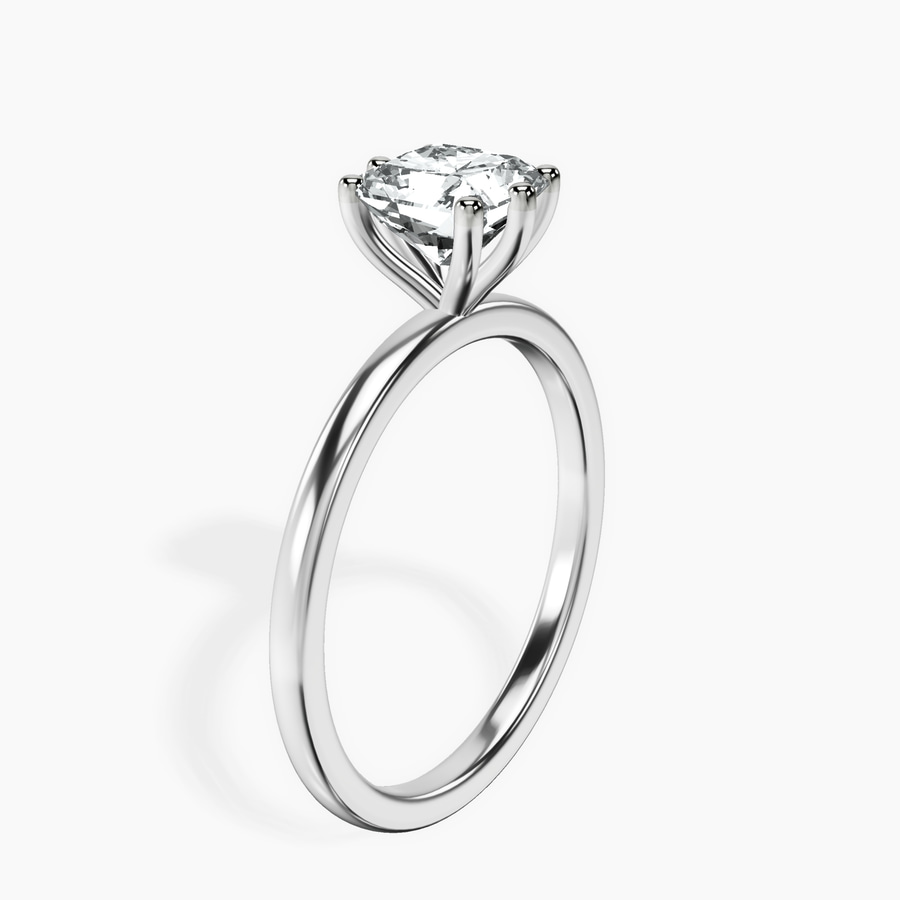 Platinum Six Prong Solitaire 1.5mm Lab Diamond Ring standing product image one