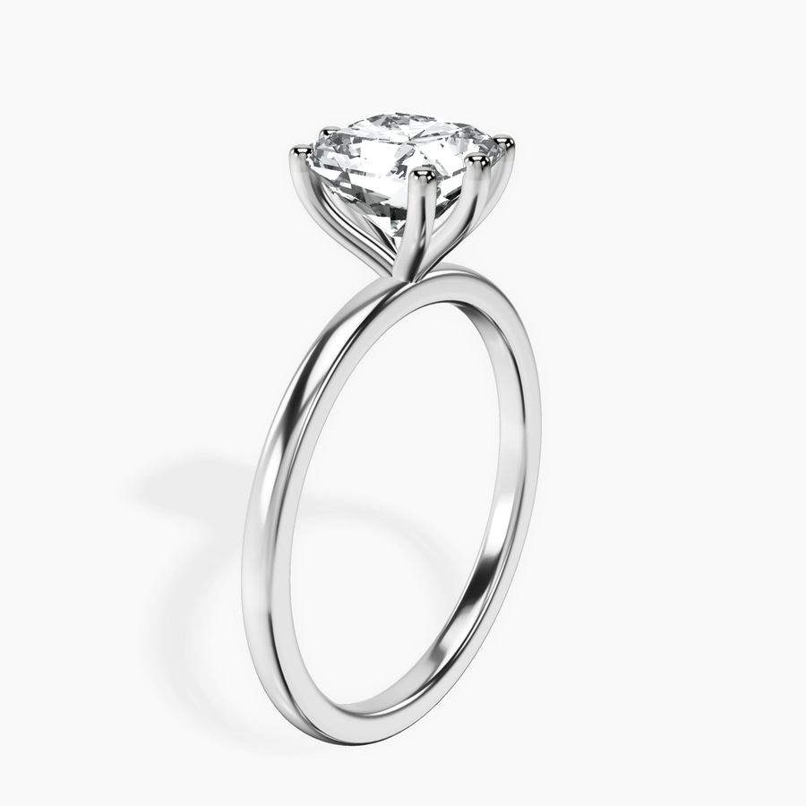 14ct White Gold Six Prong Solitaire 1.5mm Lab Diamond Ring standing product image one