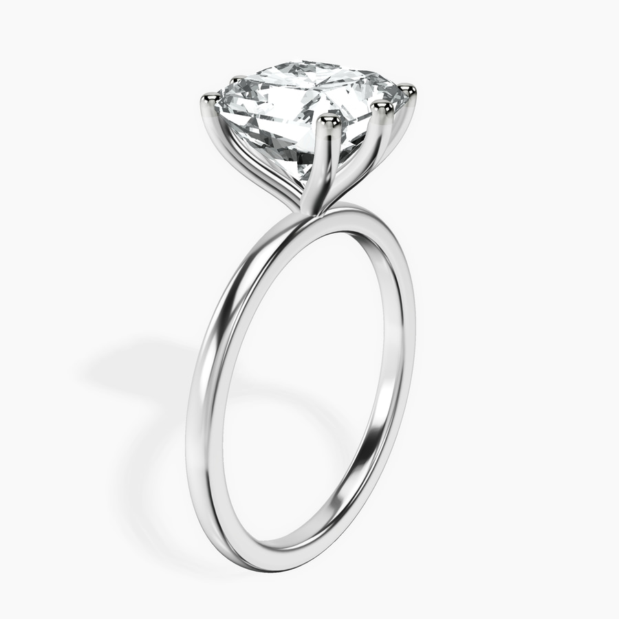 10kt White Gold Six Prong Solitaire 1.5mm Lab Diamond Ring standing product image one