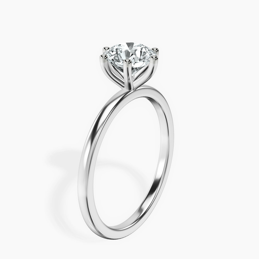 Platinum Six Prong Solitaire 1.5mm Lab Diamond Ring standing product image one