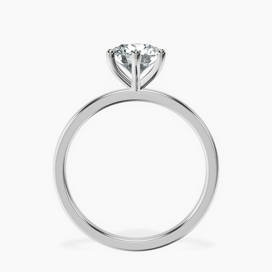Platinum Six Prong Solitaire 1.5mm Lab Diamond Ring side right image one