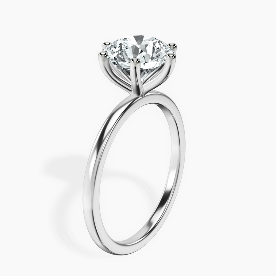 Platinum Six Prong Solitaire 1.5mm Lab Diamond Ring standing product image one