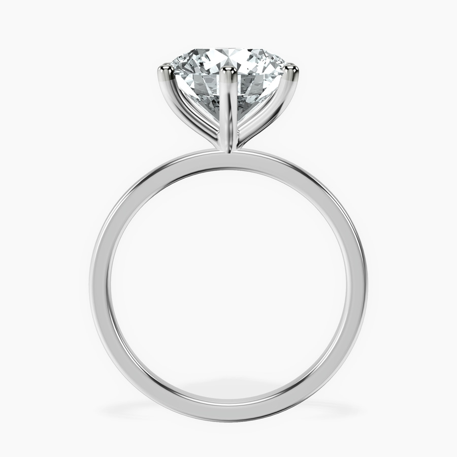 14kt White Gold Six Prong Solitaire 1.5mm Lab Diamond Ring side right image one