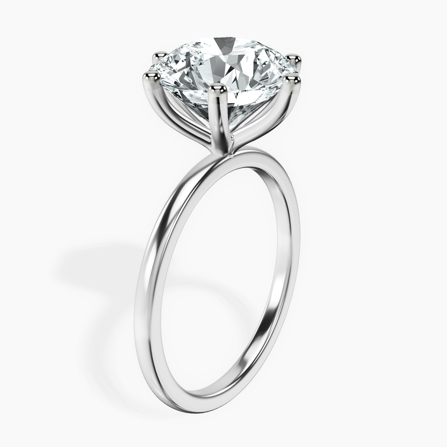 10kt White Gold Six Prong Solitaire 1.5mm Lab Diamond Ring standing product image one