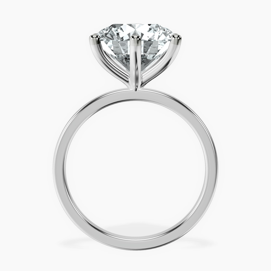 10kt White Gold Six Prong Solitaire 1.5mm Lab Diamond Ring side right image one