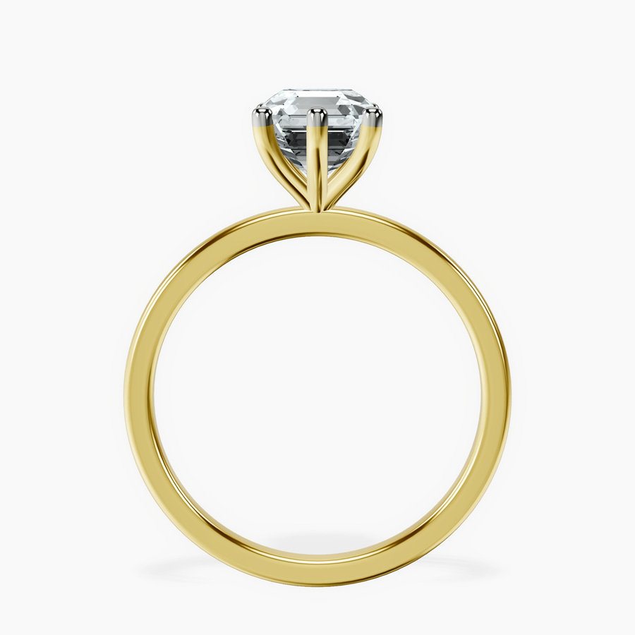 14ct Yellow Gold Six Prong Solitaire 1.5mm Lab Diamond Ring side right image one