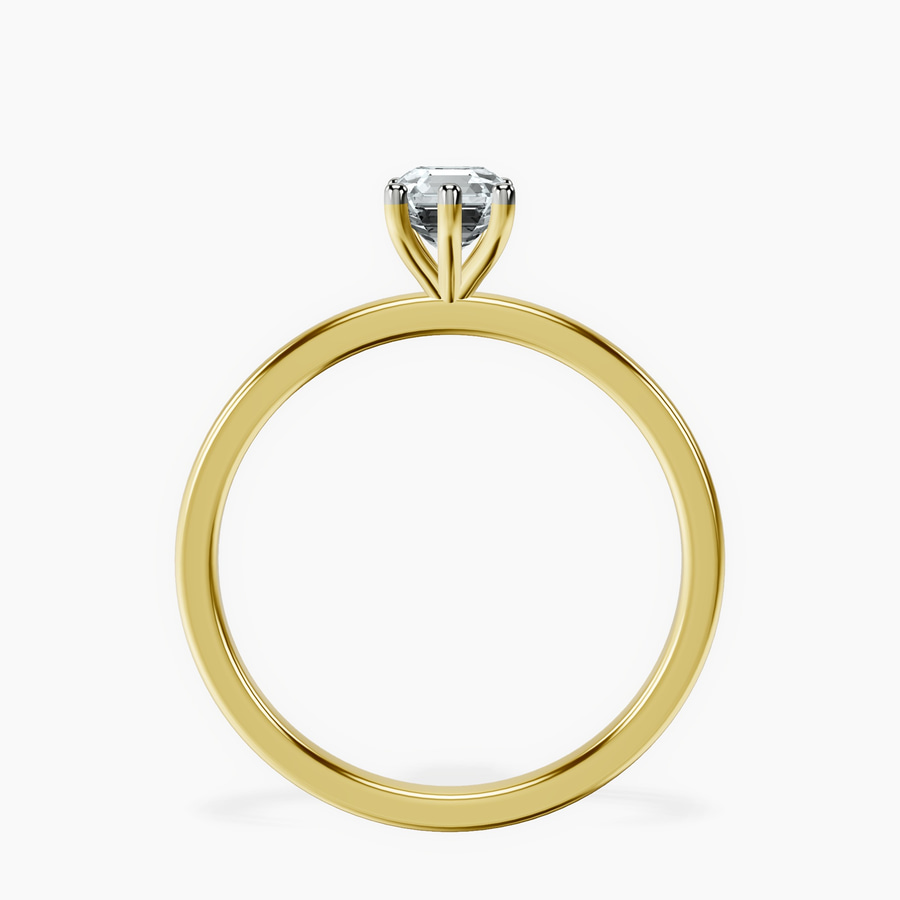 14ct Yellow Gold Six Prong Solitaire 1.5mm Lab Diamond Ring side right image one