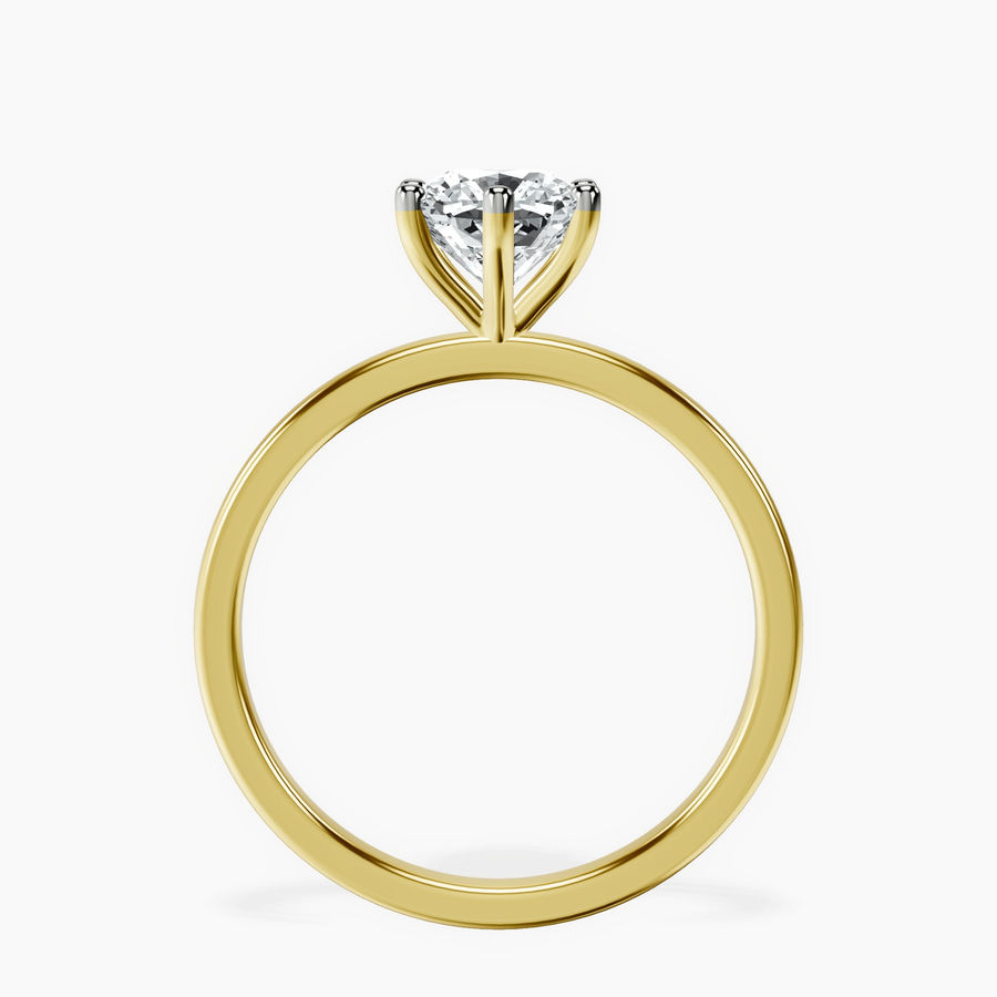 10ct Yellow Gold Six Prong Solitaire 1.5mm Lab Diamond Ring side right image one