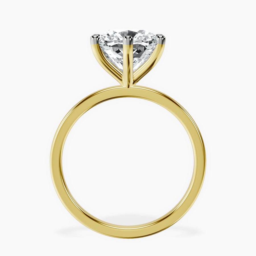 14kt Yellow Gold Six Prong Solitaire 1.5mm Lab Diamond Ring side right image one