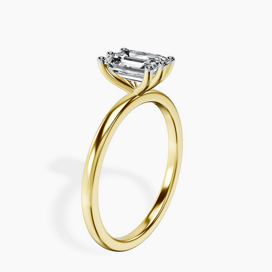 14kt Yellow Gold Six Prong Solitaire 1.5mm Lab Diamond Ring standing product image one