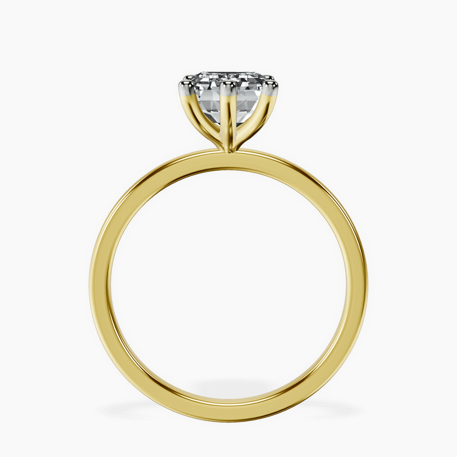14kt Yellow Gold Six Prong Solitaire 1.5mm Lab Diamond Ring side right image one