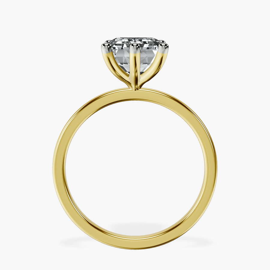 14kt Yellow Gold Six Prong Solitaire 1.5mm Lab Diamond Ring side right image one