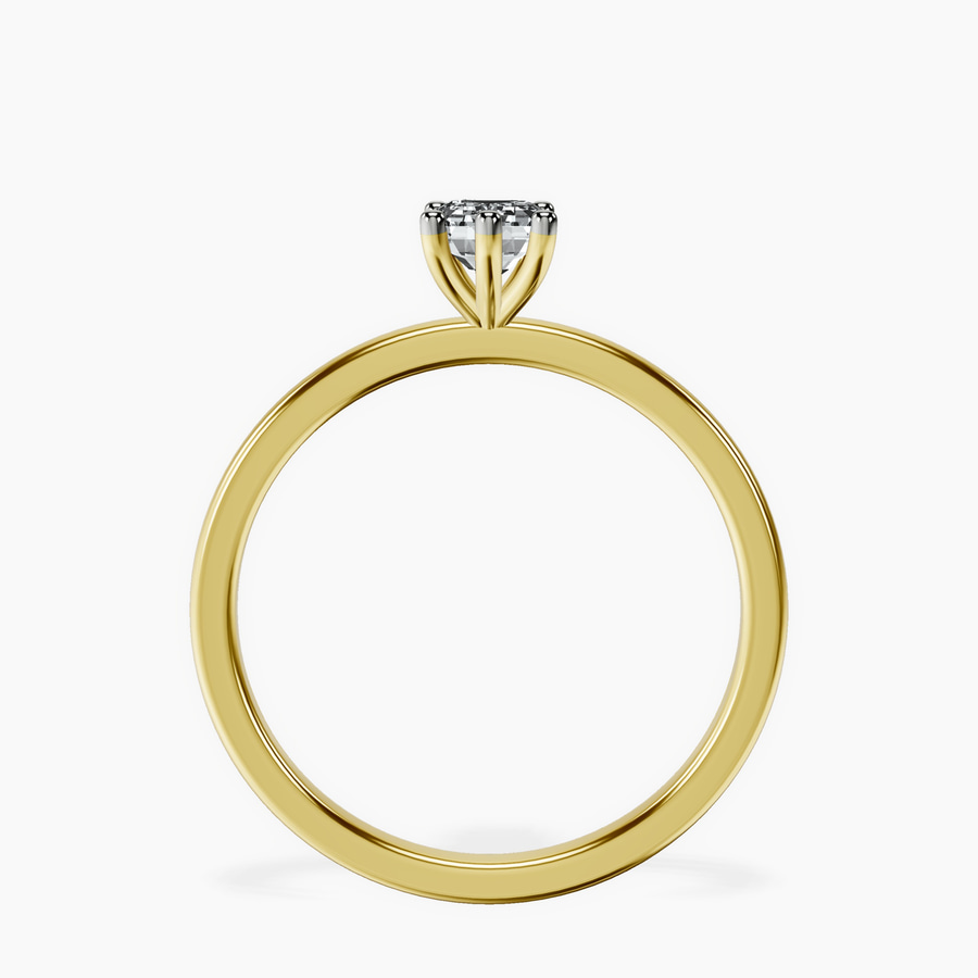 14kt Yellow Gold Six Prong Solitaire 1.5mm Lab Diamond Ring side right image one