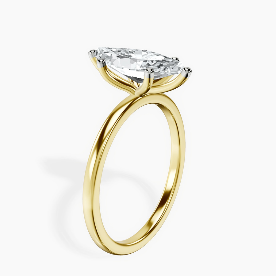 14ct Yellow Gold Six Prong Solitaire 1.5mm Lab Diamond Ring standing product image one