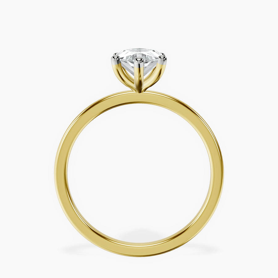 14ct Yellow Gold Six Prong Solitaire 1.5mm Lab Diamond Ring side right image one