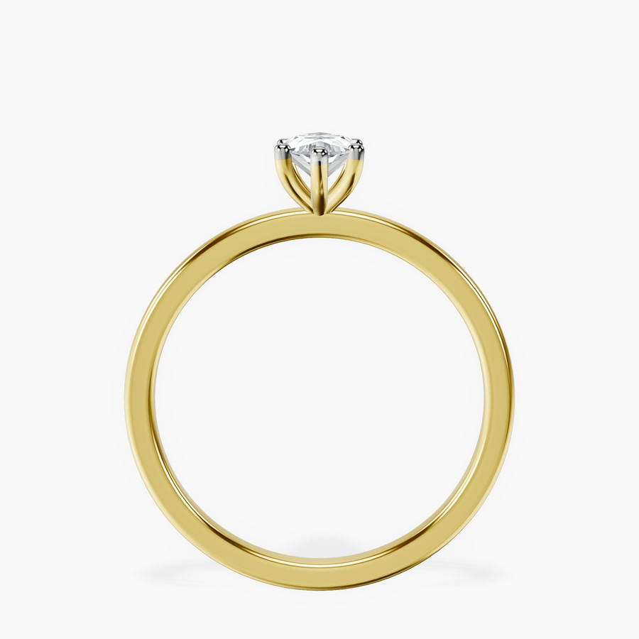 14kt Yellow Gold Six Prong Solitaire 1.5mm Lab Diamond Ring side right image one