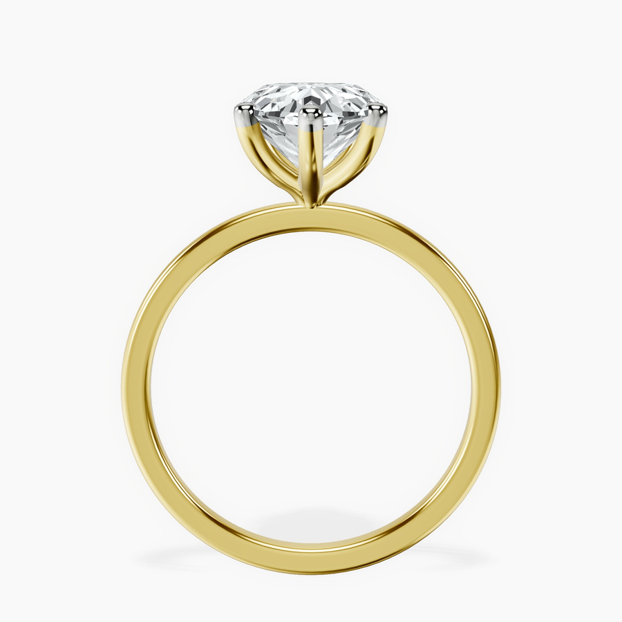 18kt Yellow Gold Six Prong Solitaire 1.5mm Lab Diamond Ring side right image one