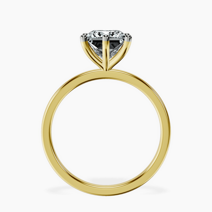 9ct Yellow Gold Six Prong Solitaire 1.5mm Lab Diamond Ring side right image one