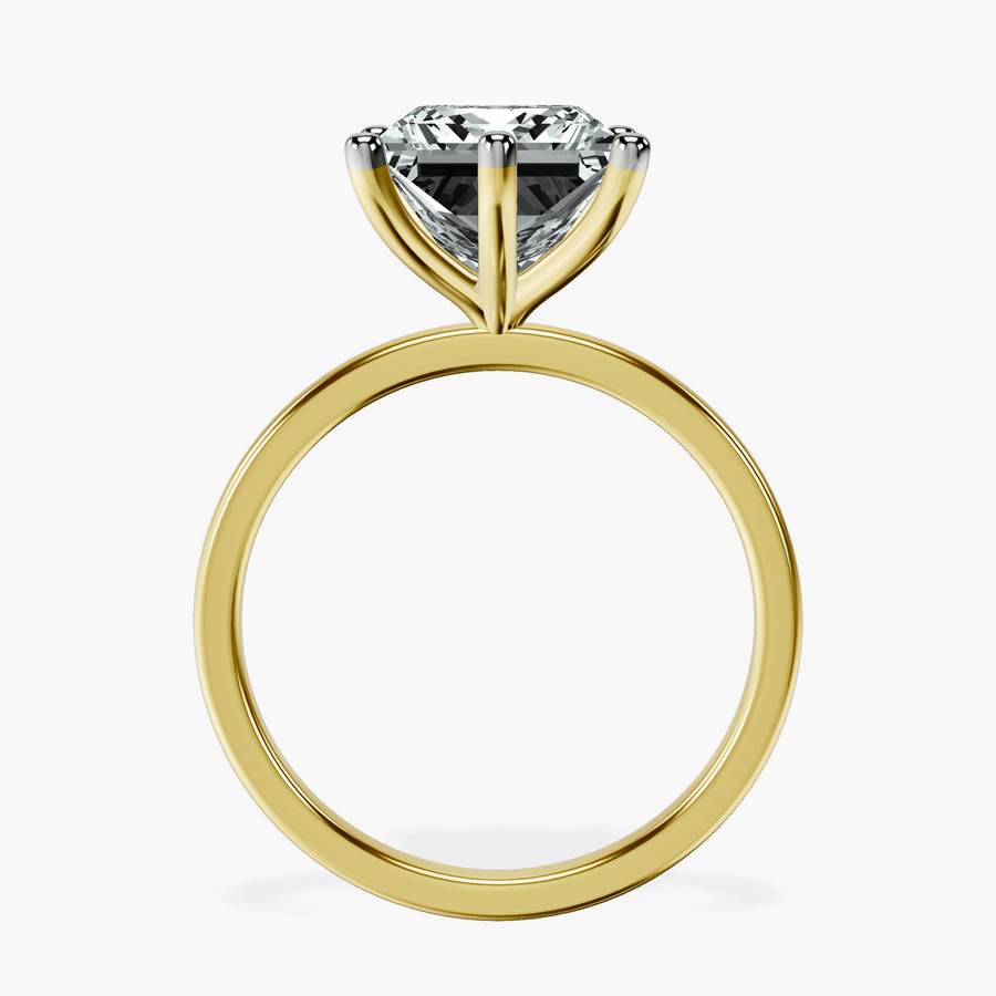 14kt Yellow Gold Six Prong Solitaire 1.5mm Lab Diamond Ring side right image one