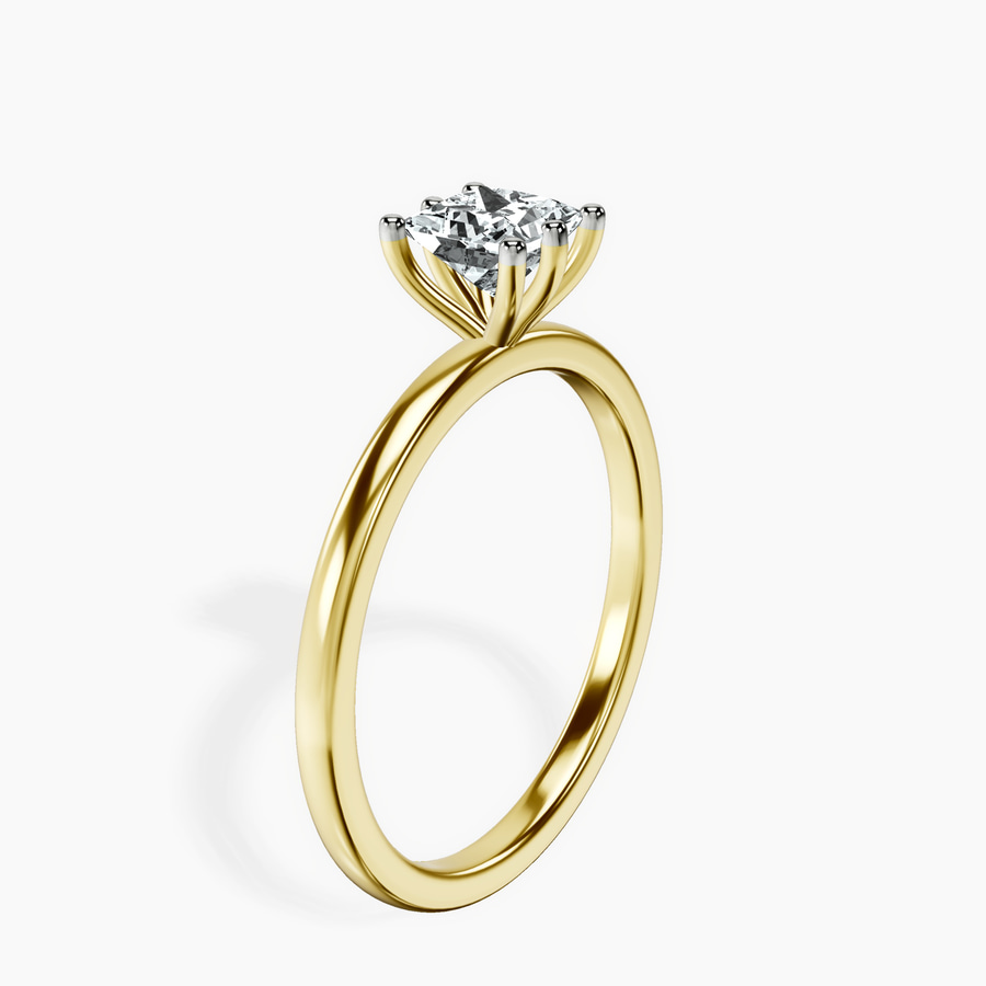 14ct Yellow Gold Six Prong Solitaire 1.5mm Lab Diamond Ring standing product image one