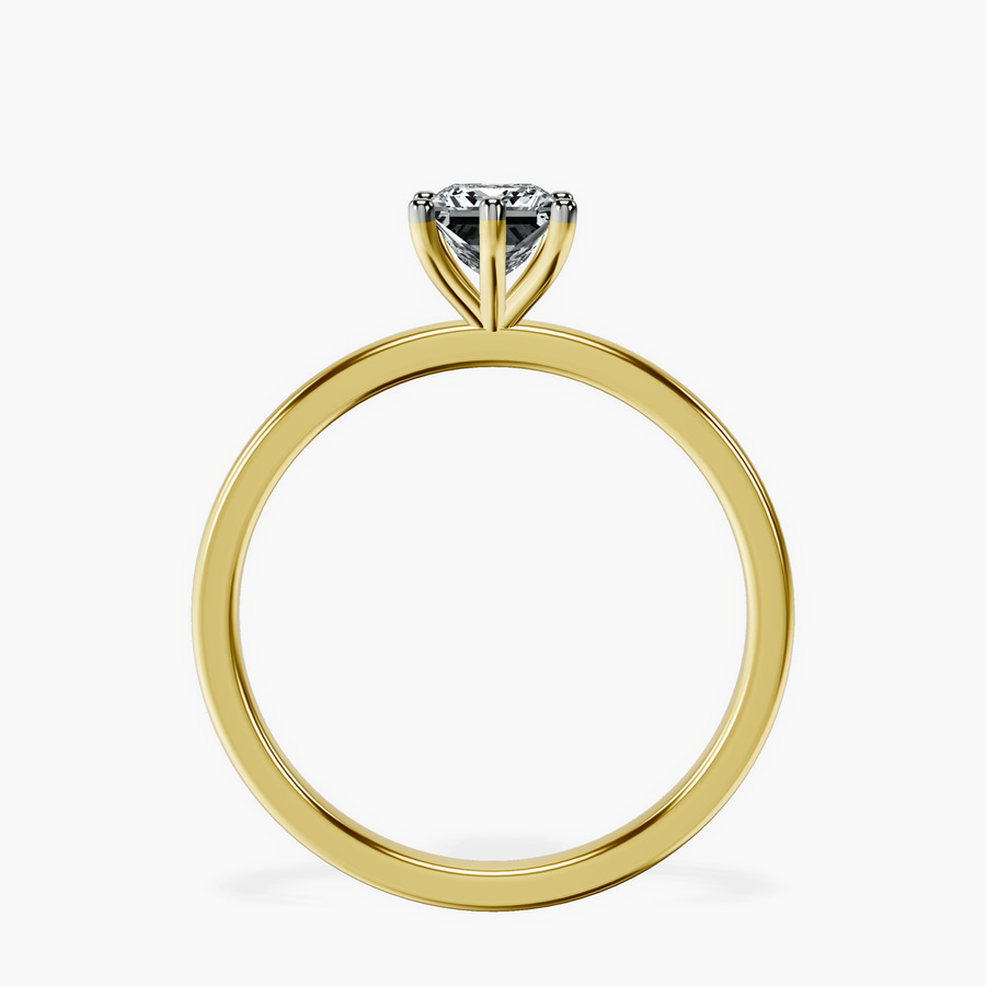 14ct Yellow Gold Six Prong Solitaire 1.5mm Lab Diamond Ring side right image one