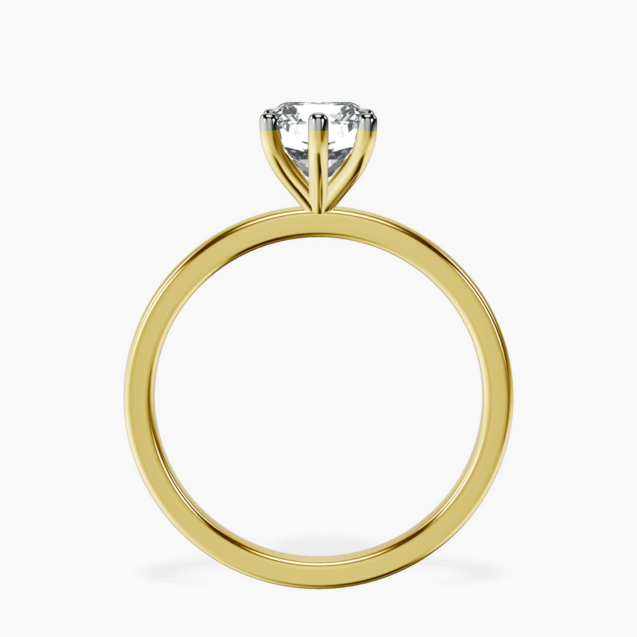 18kt Yellow Gold Six Prong Solitaire 1.5mm Lab Diamond Ring side right image one