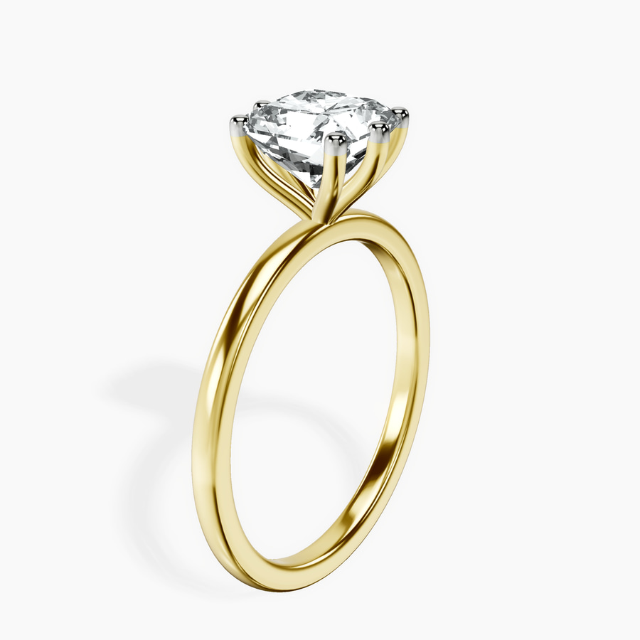 9ct Yellow Gold Six Prong Solitaire 1.5mm Lab Diamond Ring standing product image one