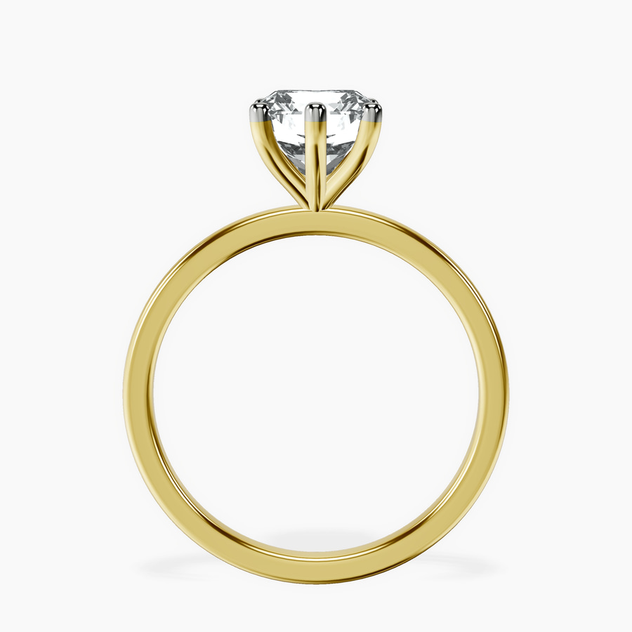 9ct Yellow Gold Six Prong Solitaire 1.5mm Lab Diamond Ring side right image one
