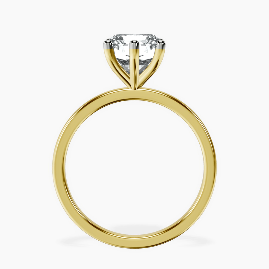 14kt Yellow Gold Six Prong Solitaire 1.5mm Lab Diamond Ring side right image one