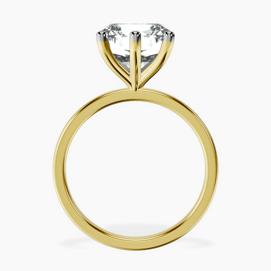 18kt Yellow Gold Six Prong Solitaire 1.5mm Lab Diamond Ring side right image one