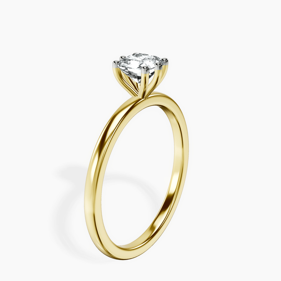 14kt Yellow Gold Six Prong Solitaire 1.5mm Lab Diamond Ring standing product image one