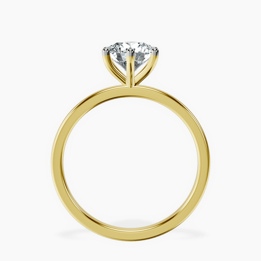 14kt Yellow Gold Six Prong Solitaire 1.5mm Lab Diamond Ring side right image one