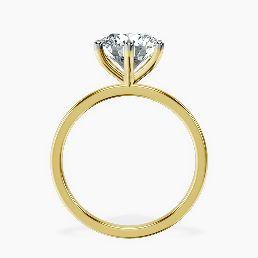 10kt Yellow Gold Six Prong Solitaire 1.5mm Lab Diamond Ring side right image one