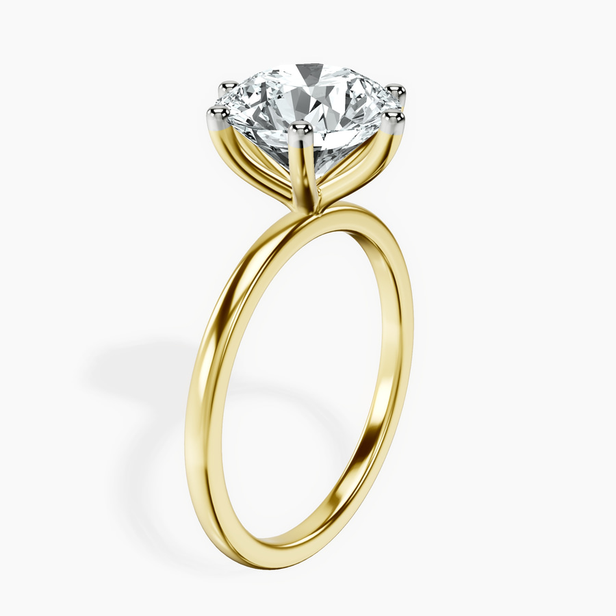 14kt Yellow Gold Six Prong Solitaire 1.5mm Lab Diamond Ring standing product image one