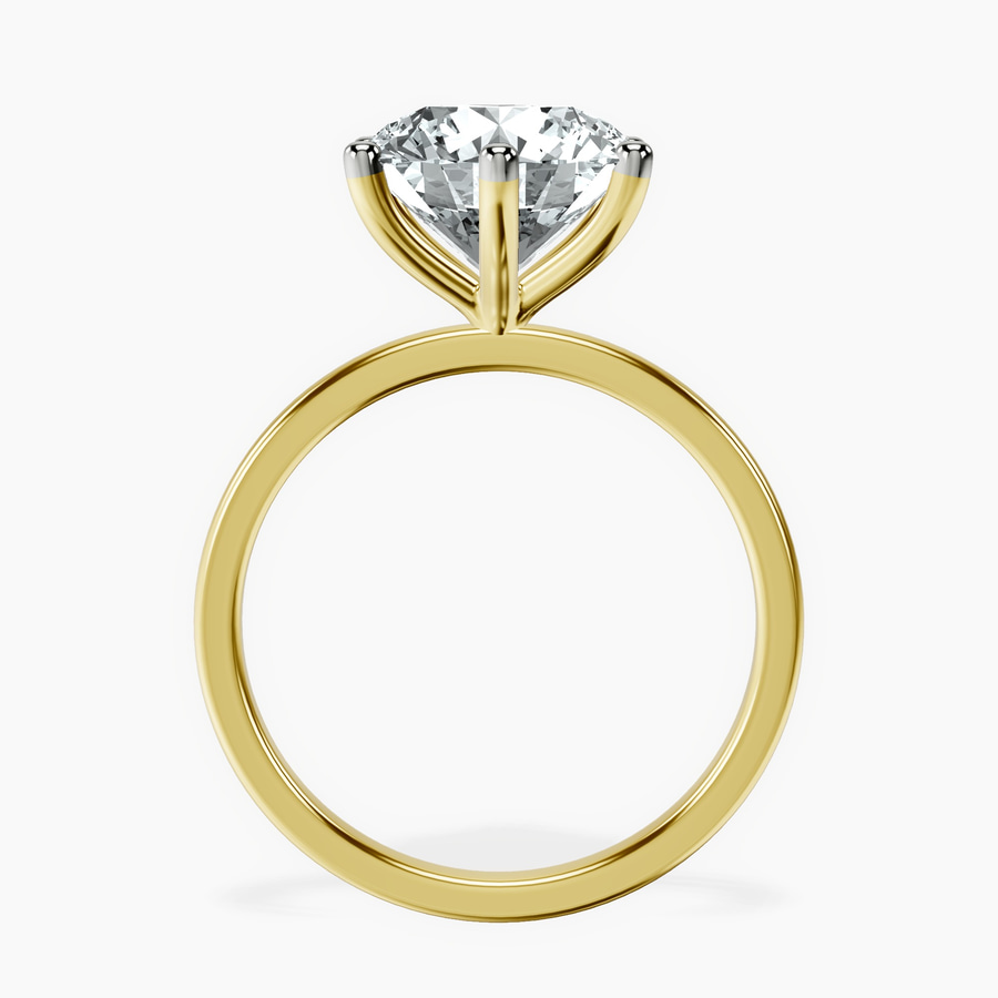 14kt Yellow Gold Six Prong Solitaire 1.5mm Lab Diamond Ring side right image one