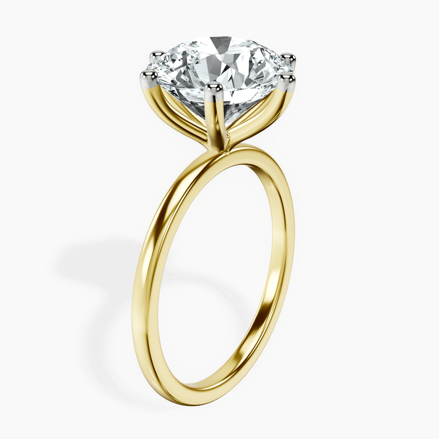 10kt Yellow Gold Six Prong Solitaire 1.5mm Lab Diamond Ring standing product image one