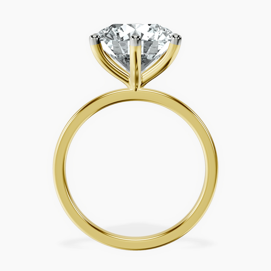 10kt Yellow Gold Six Prong Solitaire 1.5mm Lab Diamond Ring side right image one