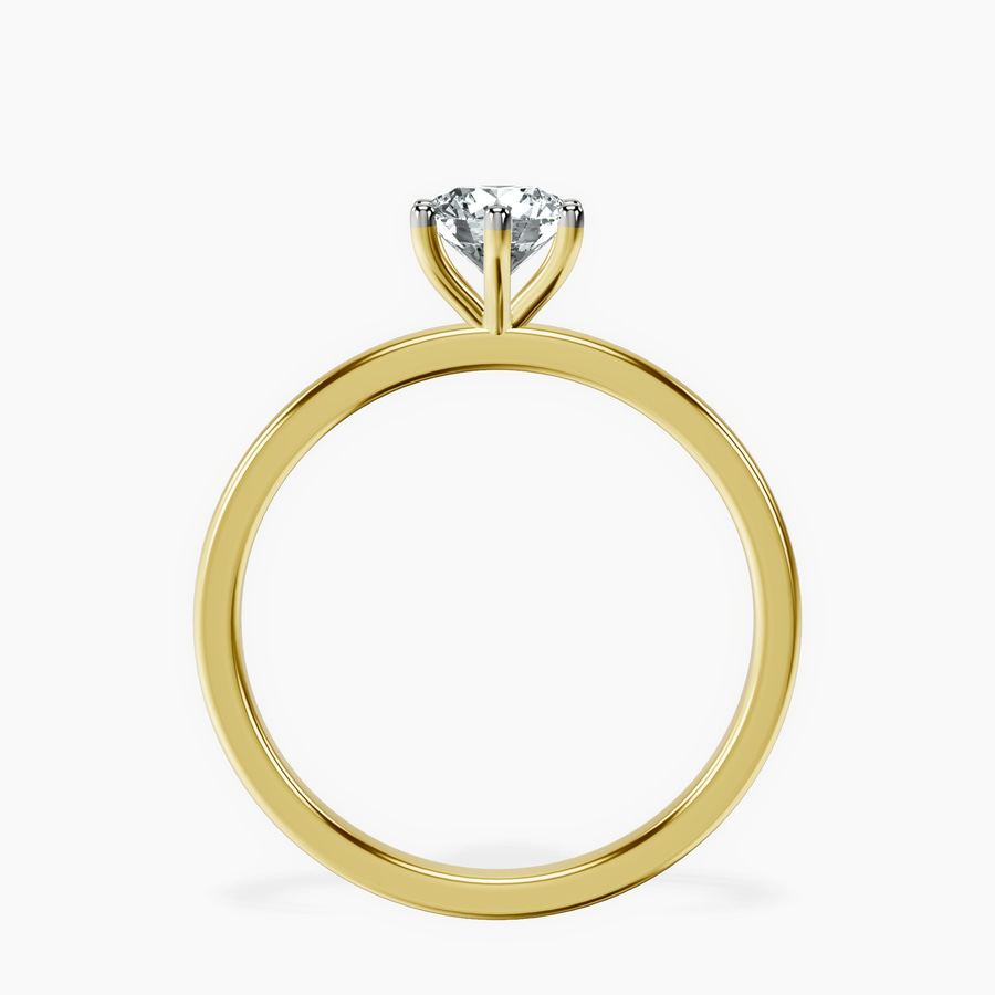 14kt Yellow Gold Six Prong Solitaire 1.5mm Lab Diamond Ring side right image one