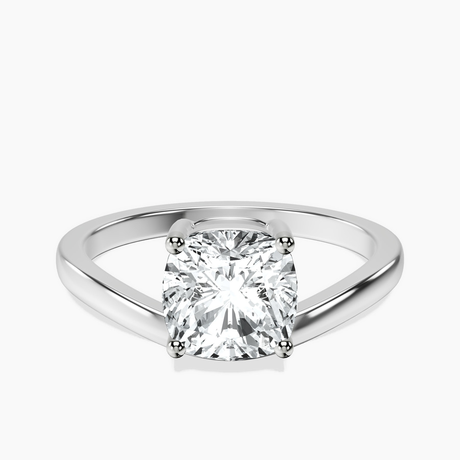 Platinum Crest Four Prong Solitaire Lab Diamond Ring front image